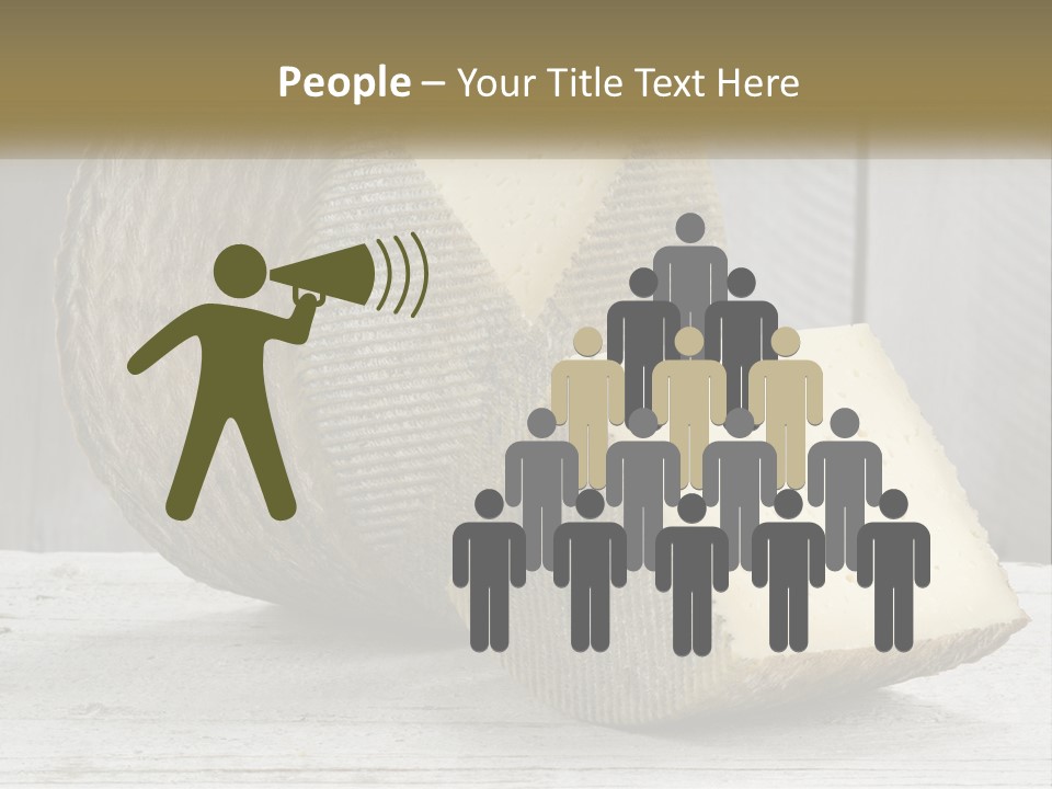 A Piece Of Cheese On Top Of A Wooden Table PowerPoint Template