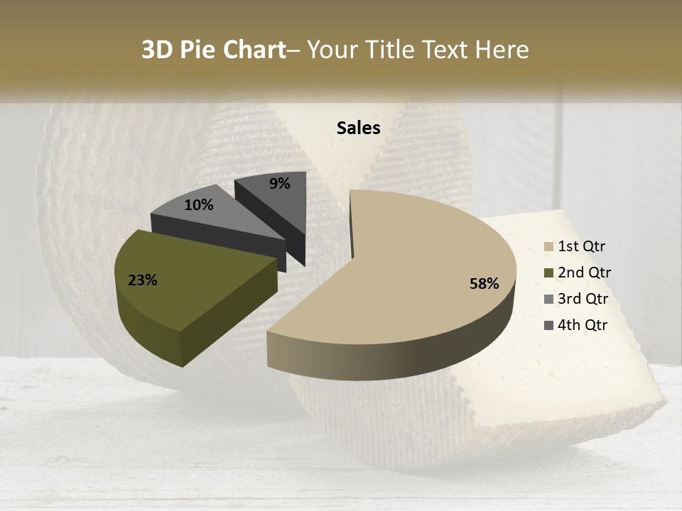 A Piece Of Cheese On Top Of A Wooden Table PowerPoint Template