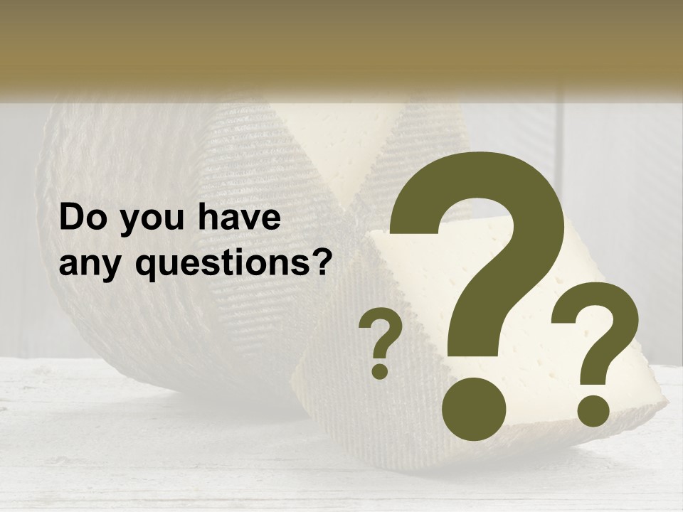 A Piece Of Cheese On Top Of A Wooden Table PowerPoint Template