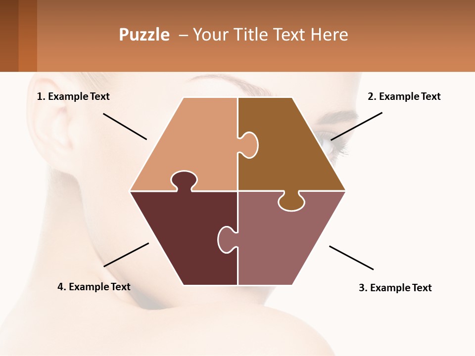 A Beautiful Woman With Blue Eyes Is Shown In This Powerpoint Presentation PowerPoint Template