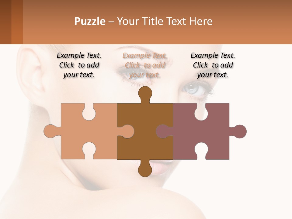 A Beautiful Woman With Blue Eyes Is Shown In This Powerpoint Presentation PowerPoint Template