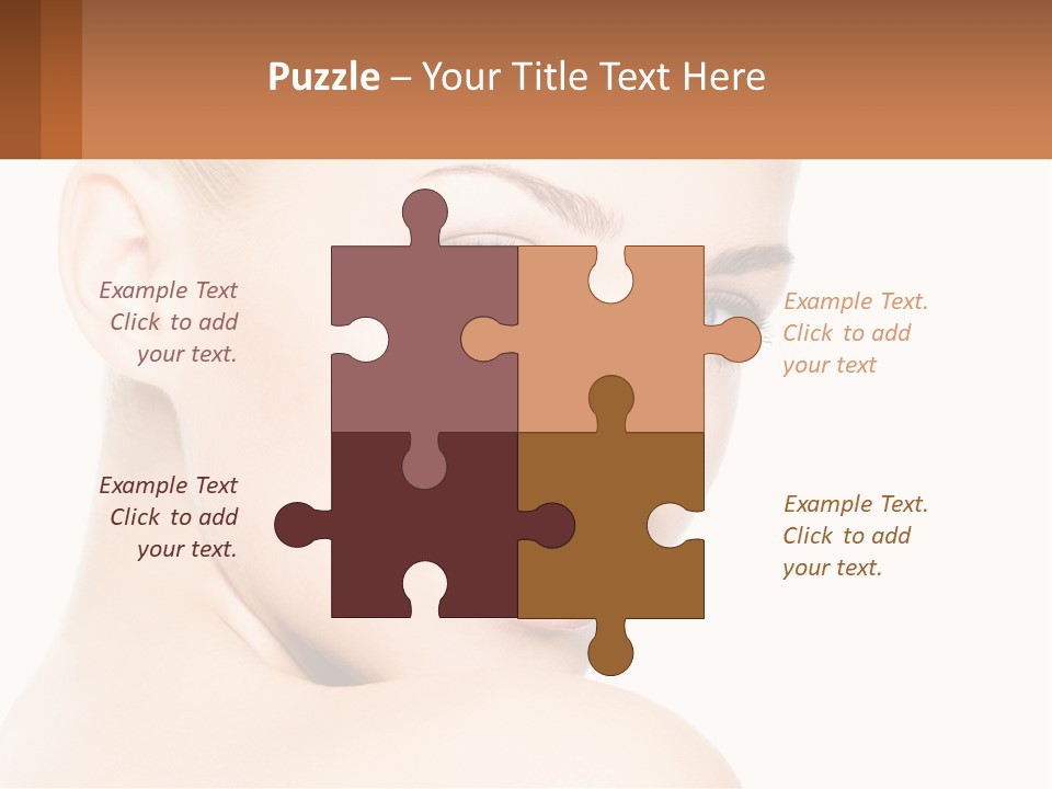 A Beautiful Woman With Blue Eyes Is Shown In This Powerpoint Presentation PowerPoint Template