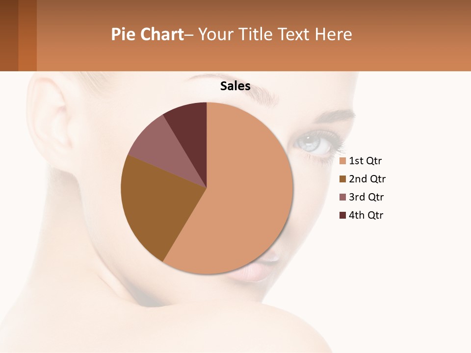 A Beautiful Woman With Blue Eyes Is Shown In This Powerpoint Presentation PowerPoint Template