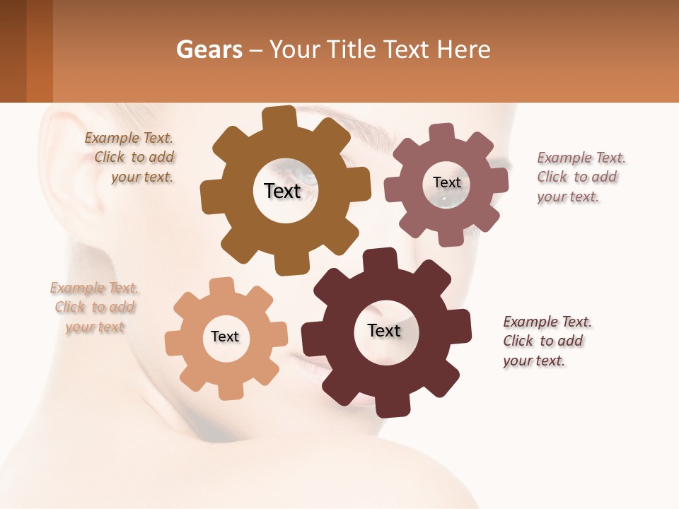 A Beautiful Woman With Blue Eyes Is Shown In This Powerpoint Presentation PowerPoint Template