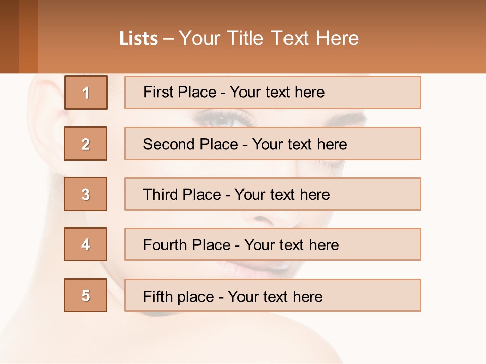A Beautiful Woman With Blue Eyes Is Shown In This Powerpoint Presentation PowerPoint Template