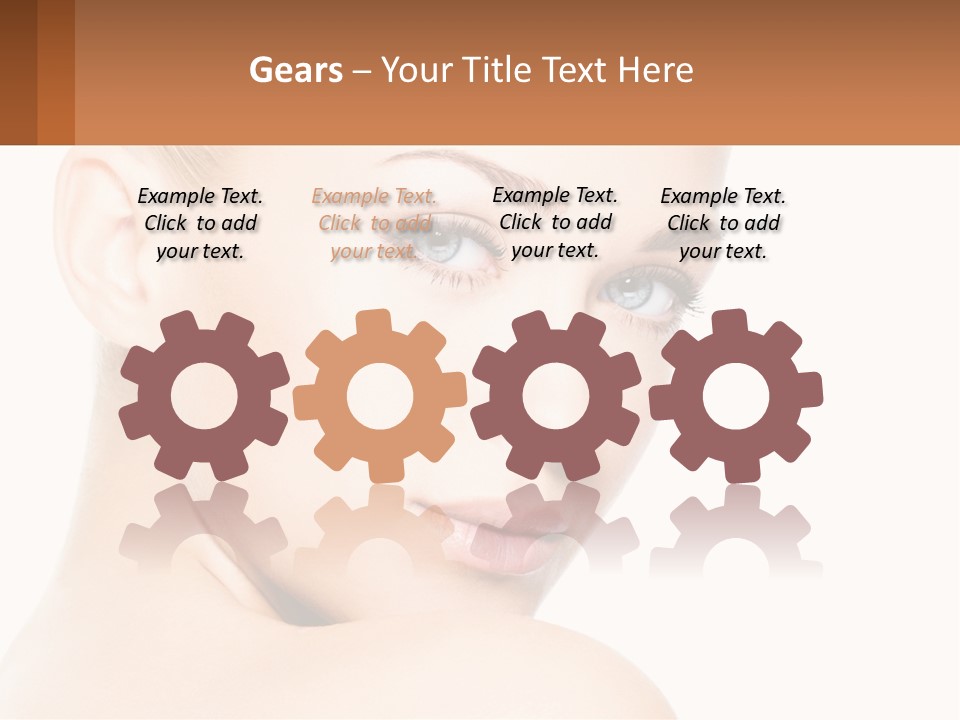 A Beautiful Woman With Blue Eyes Is Shown In This Powerpoint Presentation PowerPoint Template