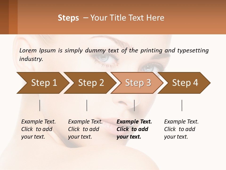 A Beautiful Woman With Blue Eyes Is Shown In This Powerpoint Presentation PowerPoint Template