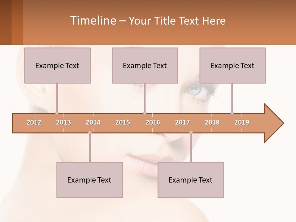 A Beautiful Woman With Blue Eyes Is Shown In This Powerpoint Presentation PowerPoint Template