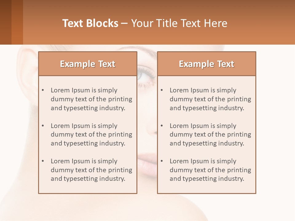 A Beautiful Woman With Blue Eyes Is Shown In This Powerpoint Presentation PowerPoint Template