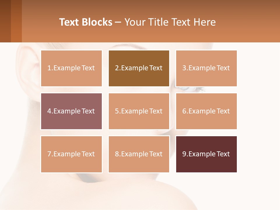 A Beautiful Woman With Blue Eyes Is Shown In This Powerpoint Presentation PowerPoint Template