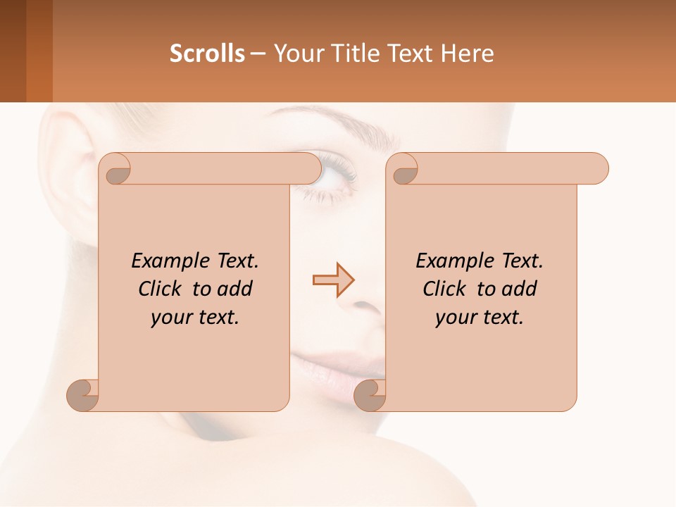 A Beautiful Woman With Blue Eyes Is Shown In This Powerpoint Presentation PowerPoint Template