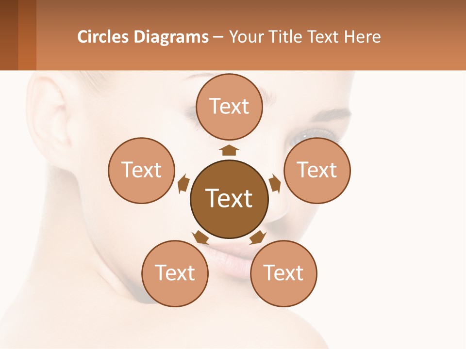 A Beautiful Woman With Blue Eyes Is Shown In This Powerpoint Presentation PowerPoint Template