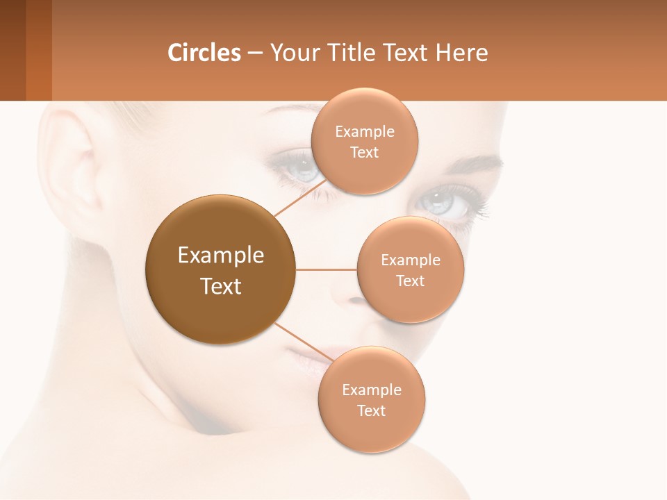 A Beautiful Woman With Blue Eyes Is Shown In This Powerpoint Presentation PowerPoint Template