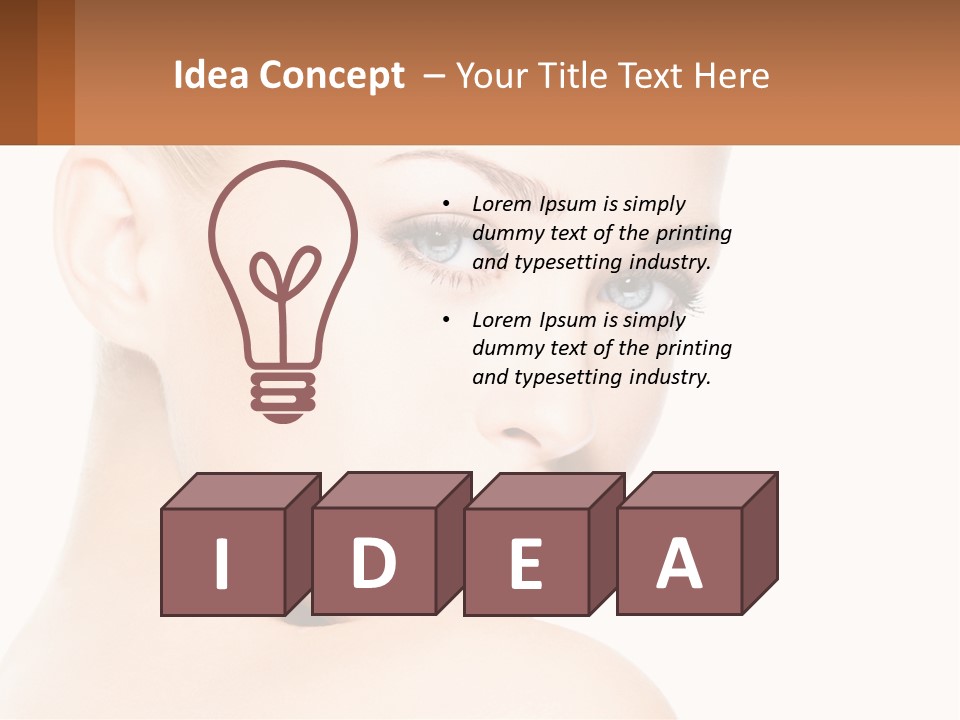 A Beautiful Woman With Blue Eyes Is Shown In This Powerpoint Presentation PowerPoint Template