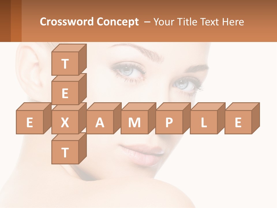 A Beautiful Woman With Blue Eyes Is Shown In This Powerpoint Presentation PowerPoint Template