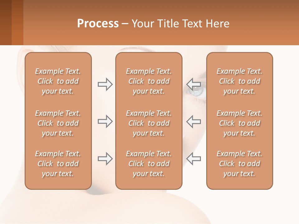 A Beautiful Woman With Blue Eyes Is Shown In This Powerpoint Presentation PowerPoint Template