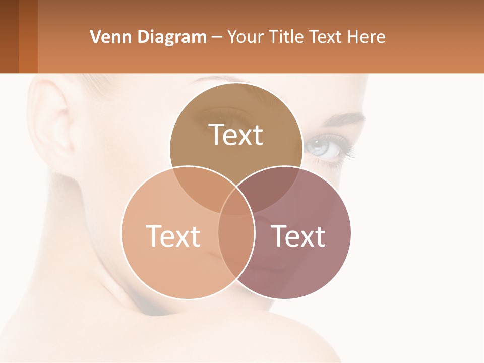 A Beautiful Woman With Blue Eyes Is Shown In This Powerpoint Presentation PowerPoint Template