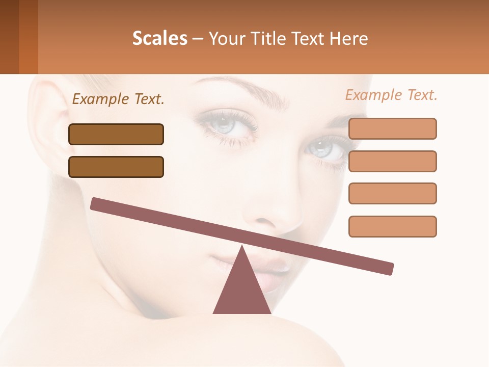 A Beautiful Woman With Blue Eyes Is Shown In This Powerpoint Presentation PowerPoint Template