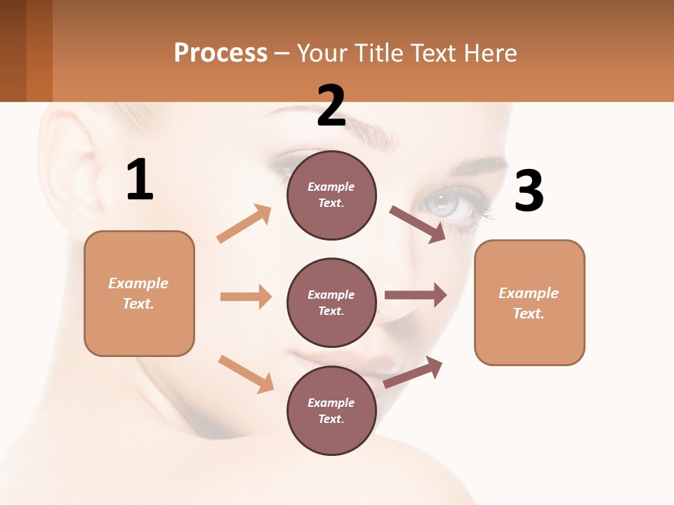 A Beautiful Woman With Blue Eyes Is Shown In This Powerpoint Presentation PowerPoint Template