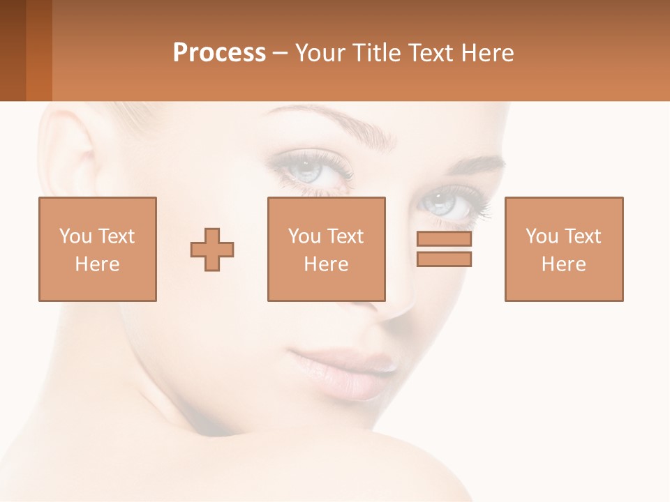 A Beautiful Woman With Blue Eyes Is Shown In This Powerpoint Presentation PowerPoint Template