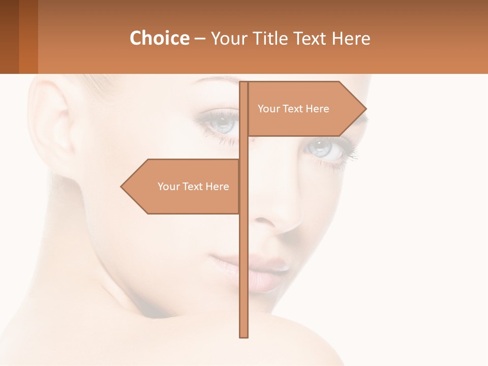 A Beautiful Woman With Blue Eyes Is Shown In This Powerpoint Presentation PowerPoint Template