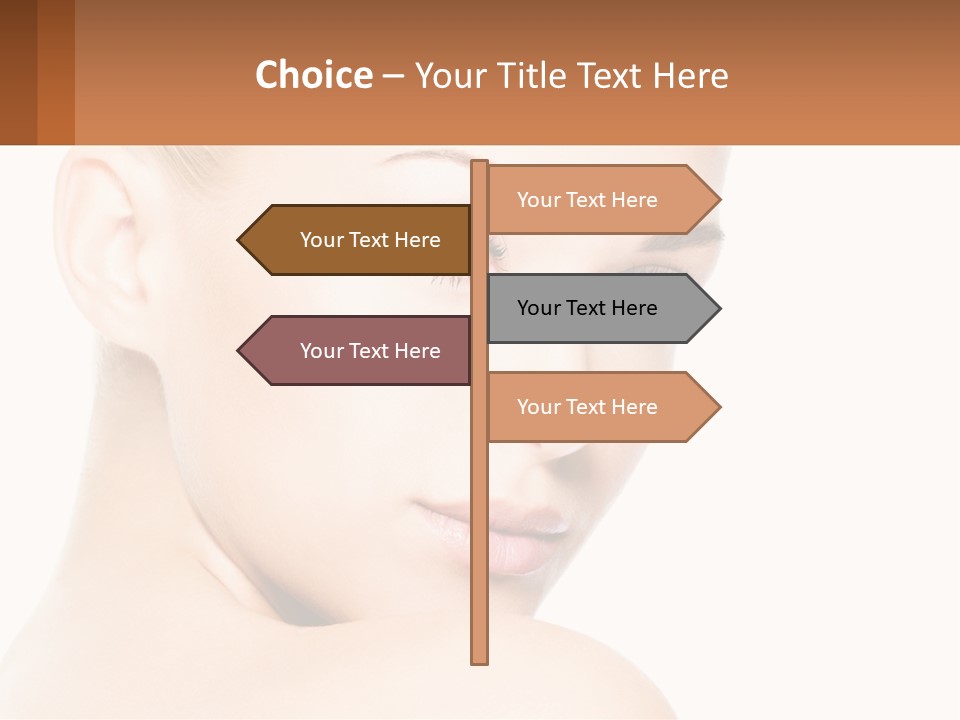 A Beautiful Woman With Blue Eyes Is Shown In This Powerpoint Presentation PowerPoint Template