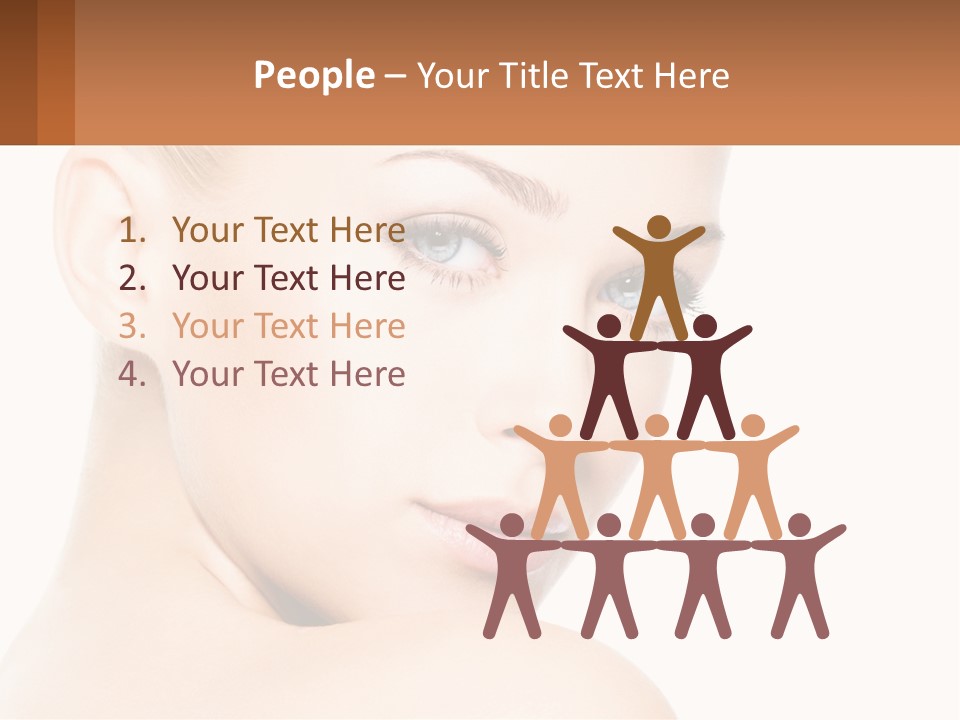 A Beautiful Woman With Blue Eyes Is Shown In This Powerpoint Presentation PowerPoint Template