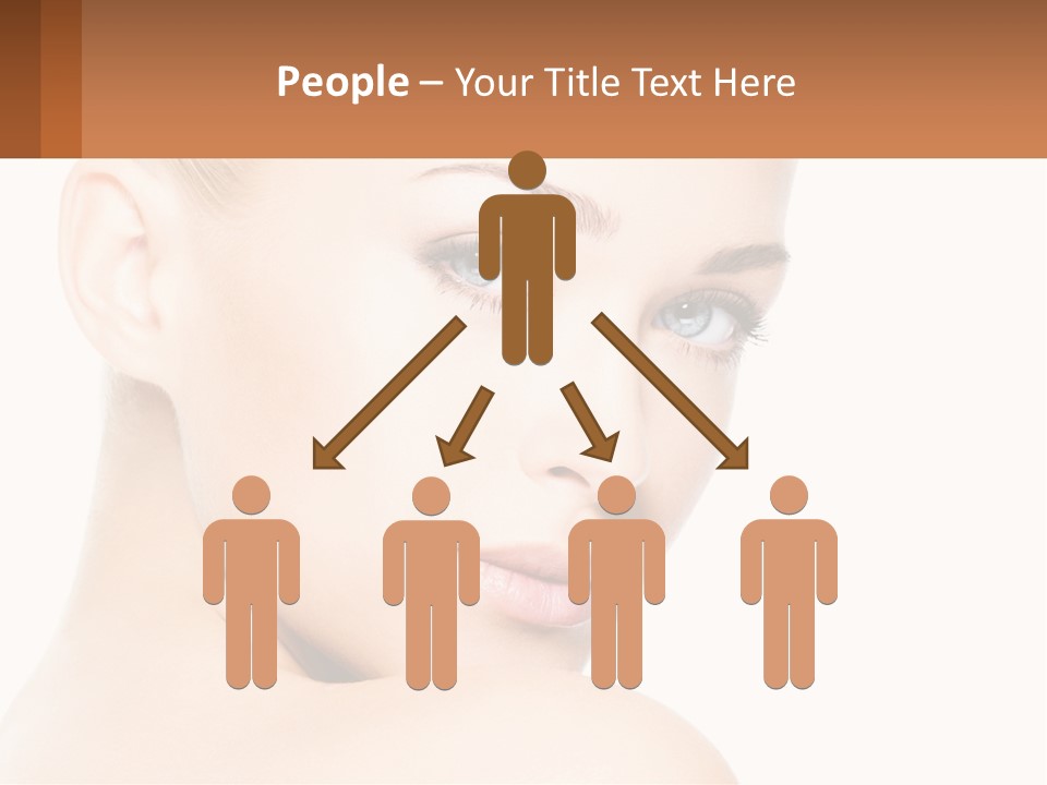 A Beautiful Woman With Blue Eyes Is Shown In This Powerpoint Presentation PowerPoint Template
