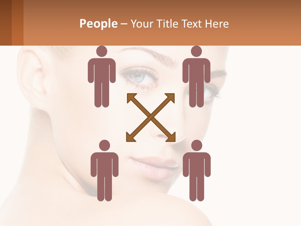 A Beautiful Woman With Blue Eyes Is Shown In This Powerpoint Presentation PowerPoint Template