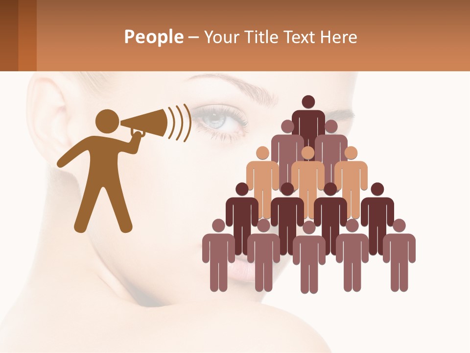 A Beautiful Woman With Blue Eyes Is Shown In This Powerpoint Presentation PowerPoint Template