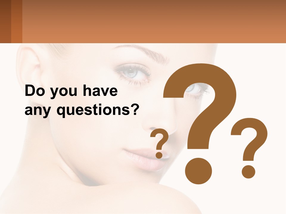 A Beautiful Woman With Blue Eyes Is Shown In This Powerpoint Presentation PowerPoint Template