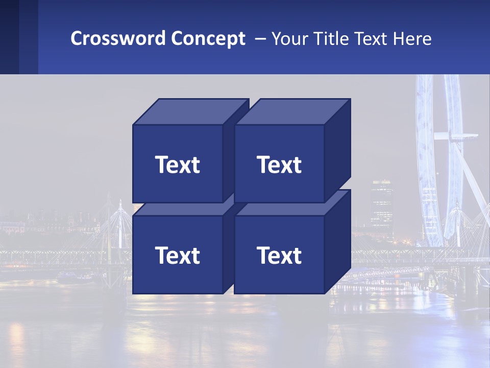 A City Skyline At Night With A Ferris Wheel In The Foreground PowerPoint Template