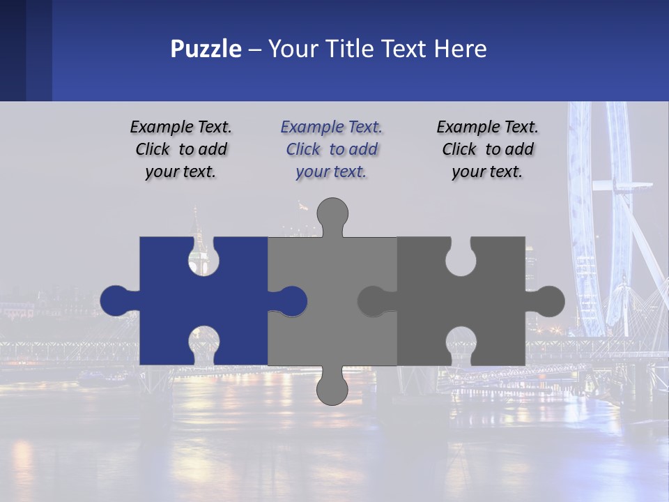 A City Skyline At Night With A Ferris Wheel In The Foreground PowerPoint Template