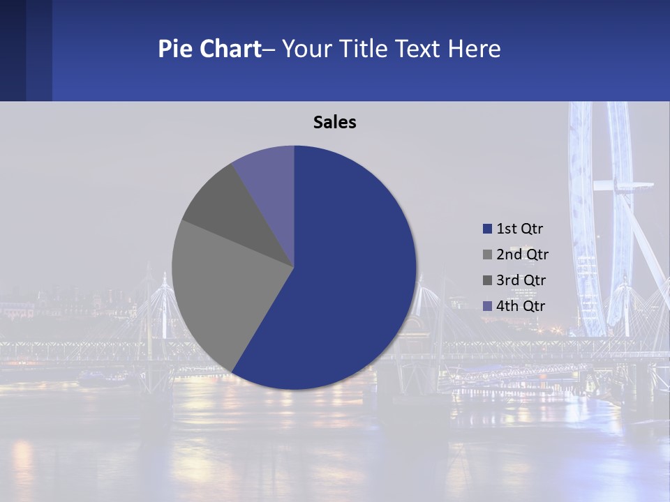 A City Skyline At Night With A Ferris Wheel In The Foreground PowerPoint Template