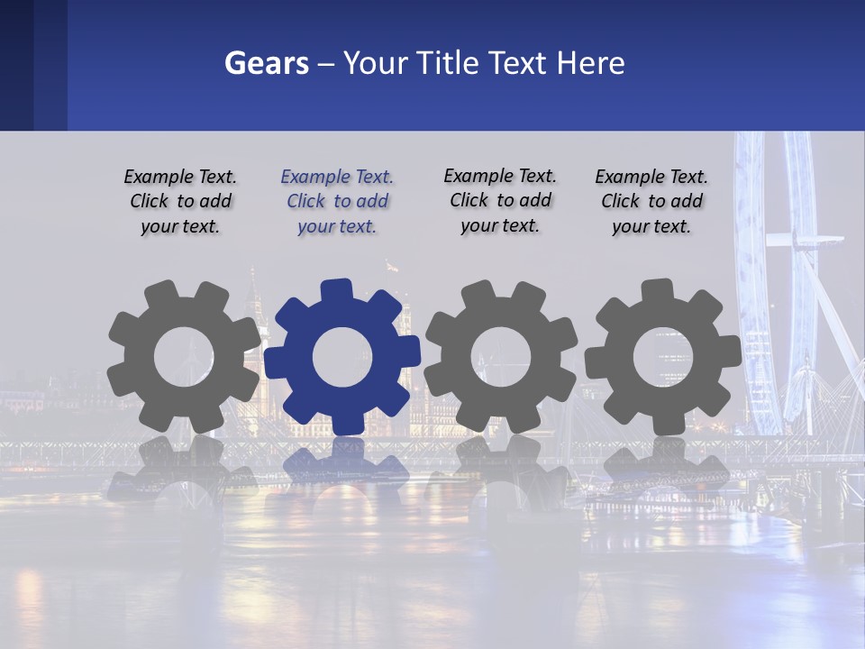 A City Skyline At Night With A Ferris Wheel In The Foreground PowerPoint Template