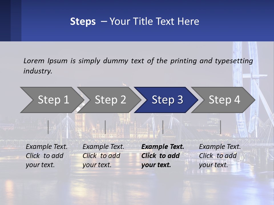 A City Skyline At Night With A Ferris Wheel In The Foreground PowerPoint Template