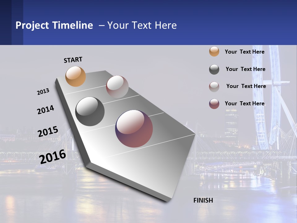 A City Skyline At Night With A Ferris Wheel In The Foreground PowerPoint Template