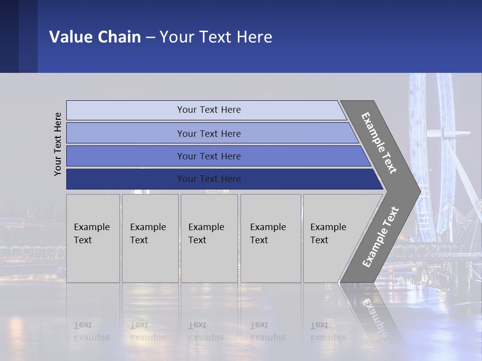 A City Skyline At Night With A Ferris Wheel In The Foreground PowerPoint Template