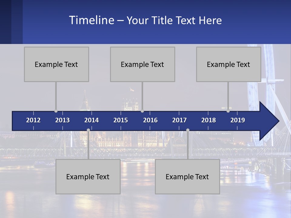 A City Skyline At Night With A Ferris Wheel In The Foreground PowerPoint Template
