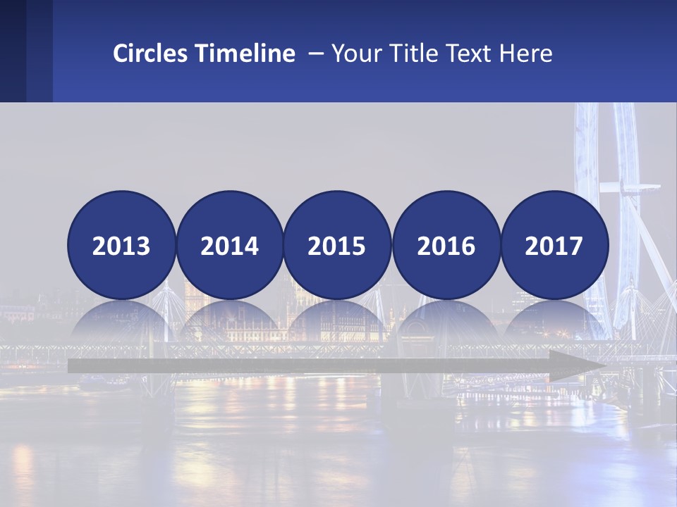 A City Skyline At Night With A Ferris Wheel In The Foreground PowerPoint Template