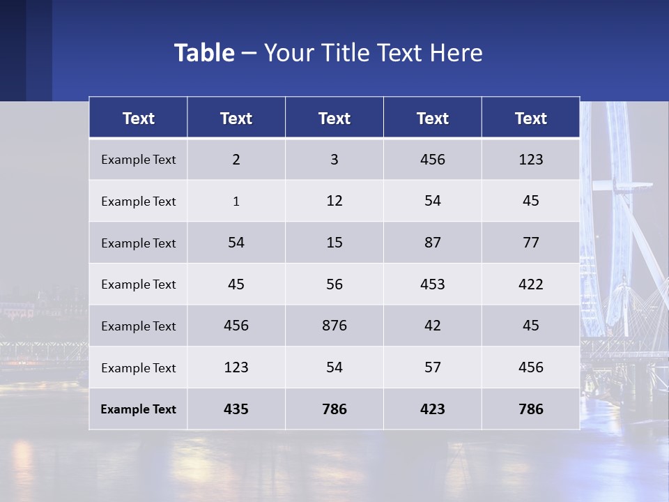A City Skyline At Night With A Ferris Wheel In The Foreground PowerPoint Template