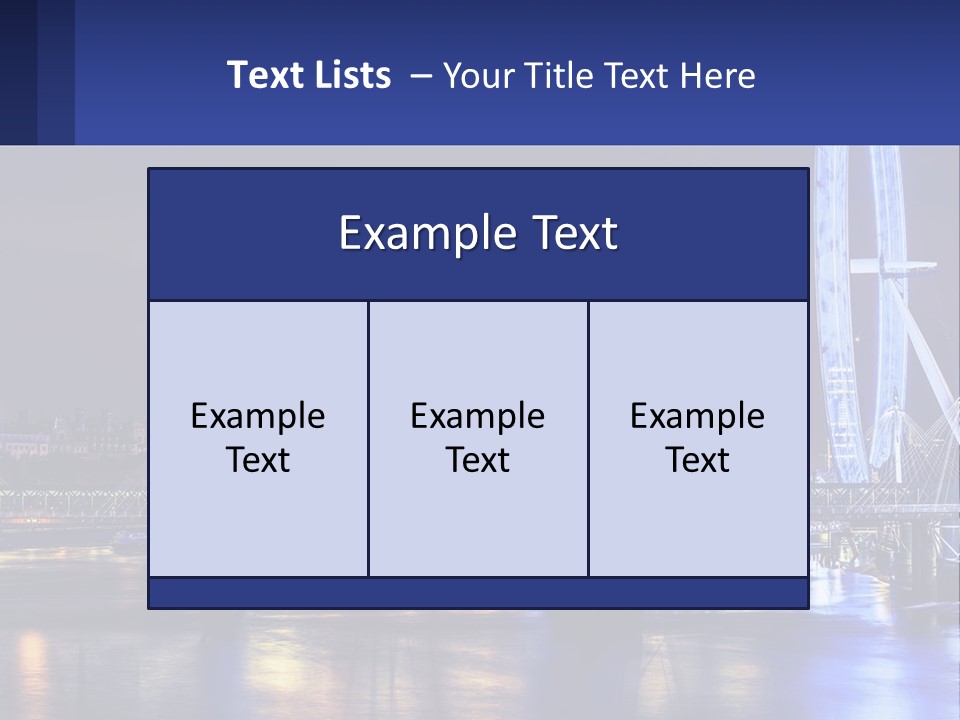 A City Skyline At Night With A Ferris Wheel In The Foreground PowerPoint Template