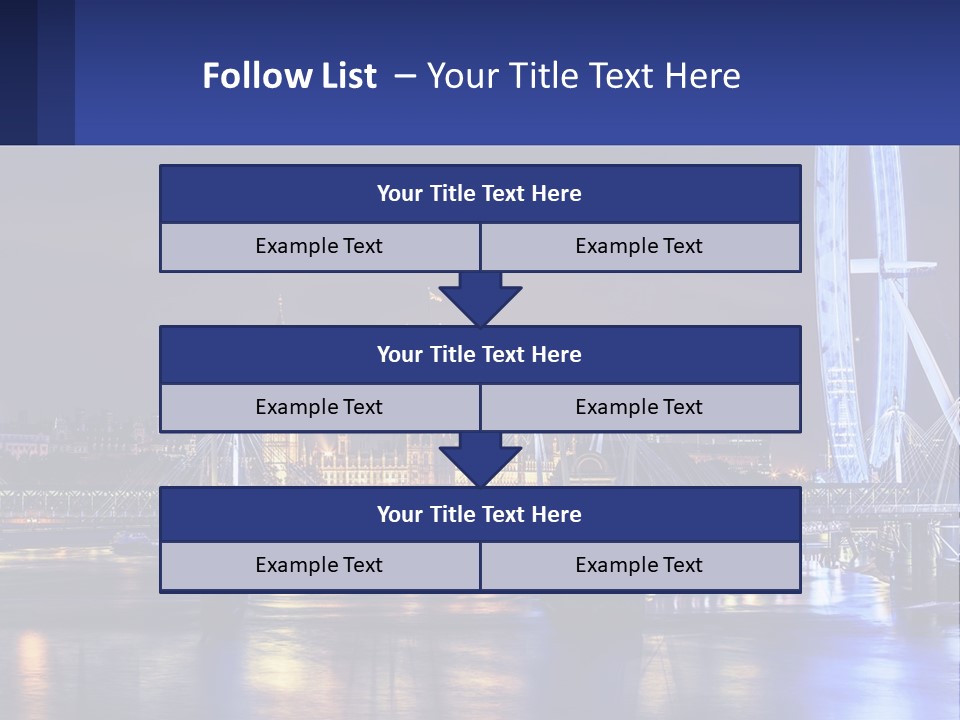 A City Skyline At Night With A Ferris Wheel In The Foreground PowerPoint Template