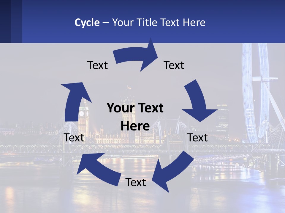 A City Skyline At Night With A Ferris Wheel In The Foreground PowerPoint Template