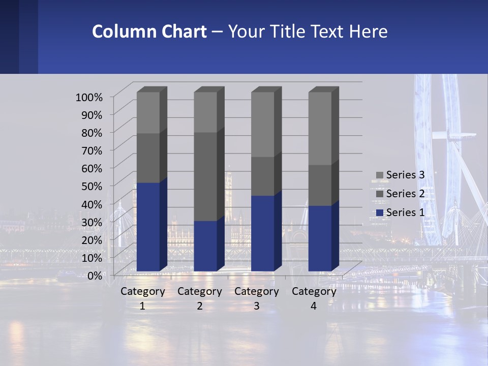 A City Skyline At Night With A Ferris Wheel In The Foreground PowerPoint Template