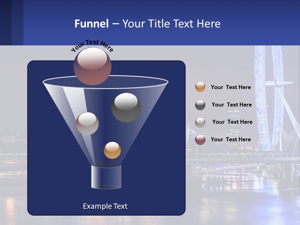 A City Skyline At Night With A Ferris Wheel In The Foreground PowerPoint Template