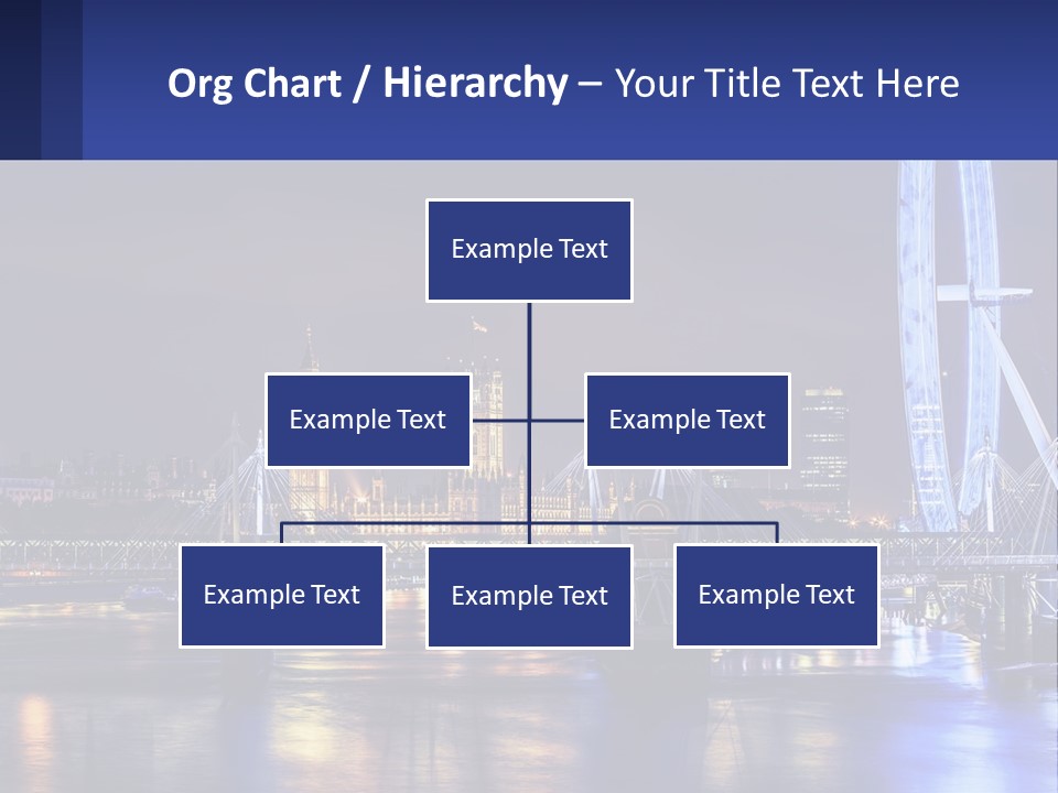 A City Skyline At Night With A Ferris Wheel In The Foreground PowerPoint Template