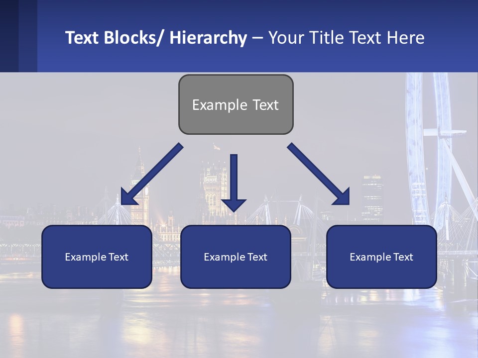 A City Skyline At Night With A Ferris Wheel In The Foreground PowerPoint Template