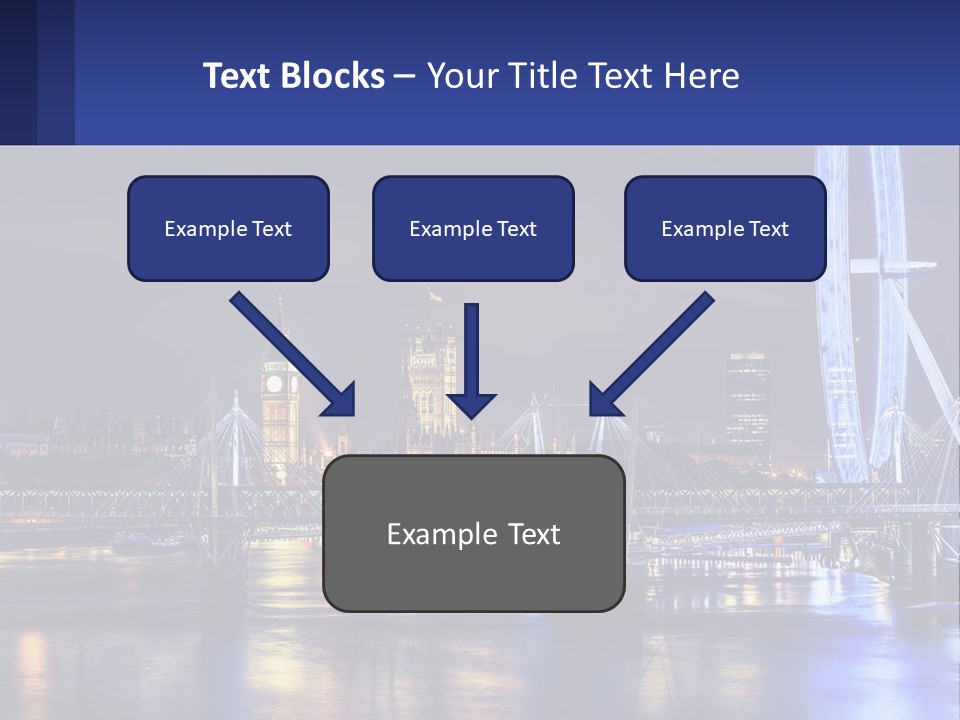 A City Skyline At Night With A Ferris Wheel In The Foreground PowerPoint Template