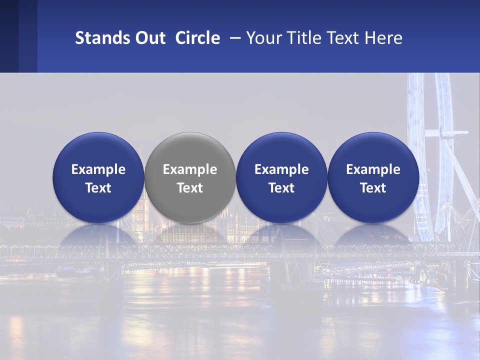 A City Skyline At Night With A Ferris Wheel In The Foreground PowerPoint Template
